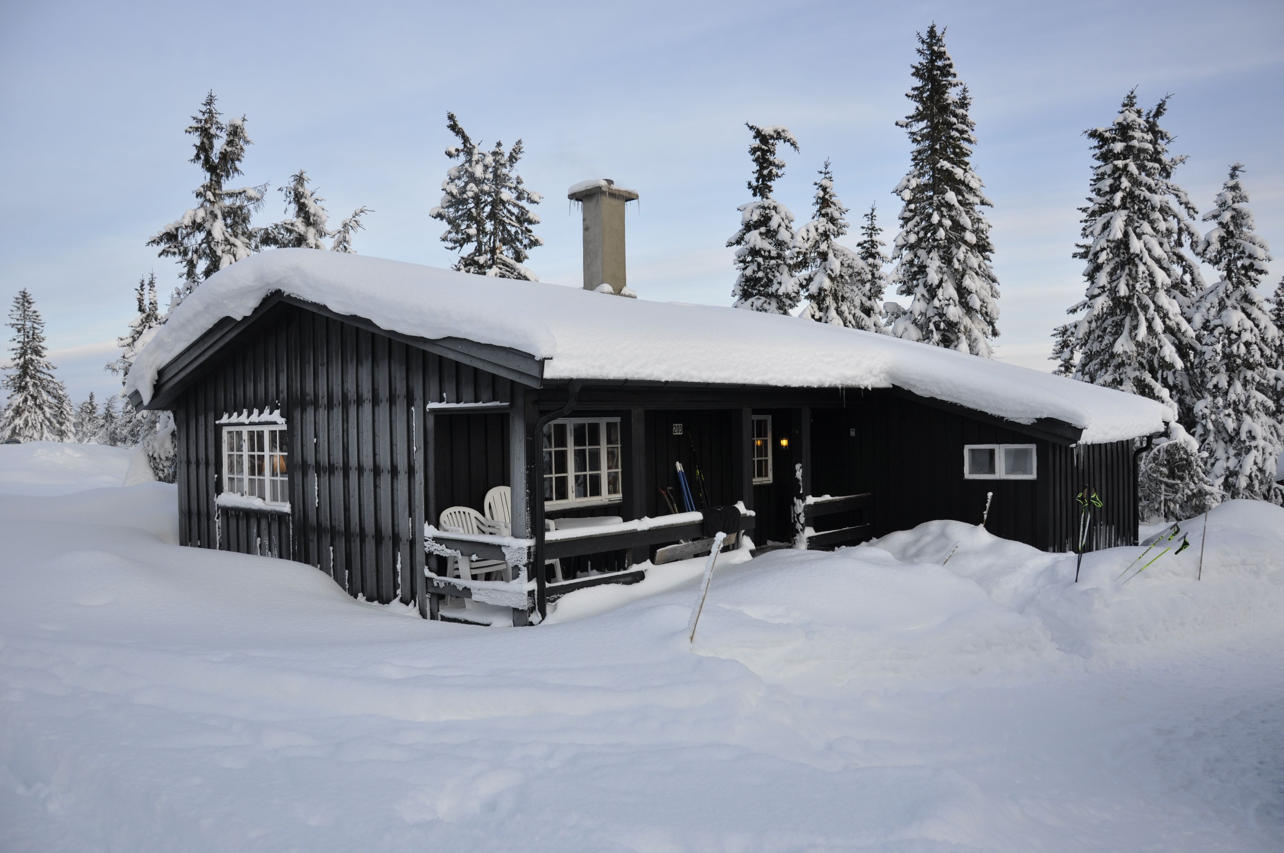 Hytten på vinterstid