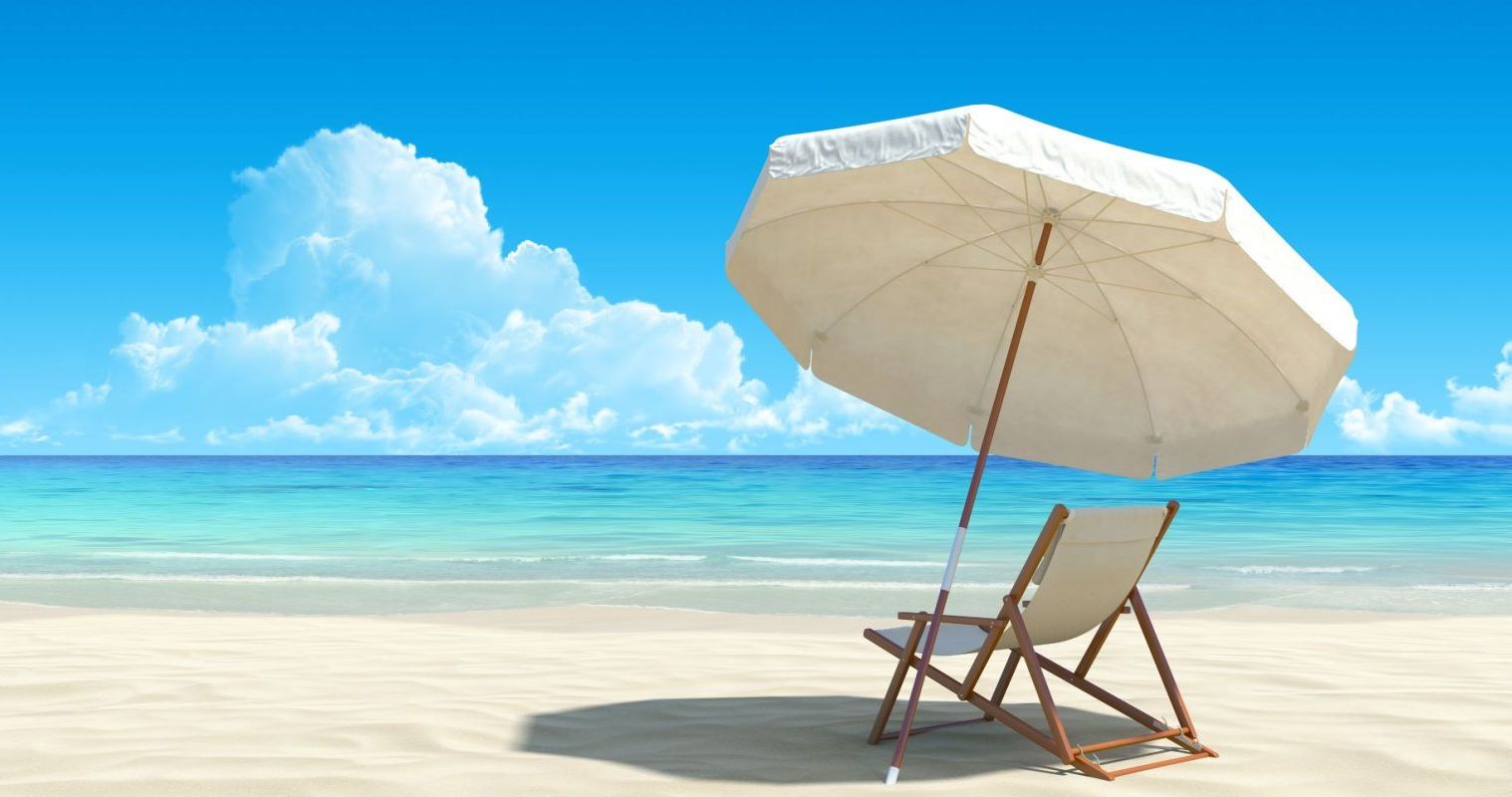 Illustrasjon av ferie ved strand