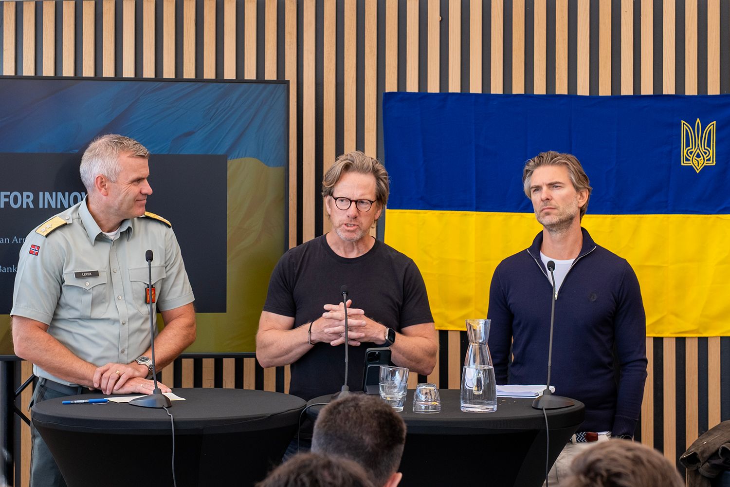 Panelet besto av: Lars Lervik Chief of the Norwegian Army, Norwegian Army   Birger Steen Founder, Gardar   Eirik Melle Senior Analyst, Danske Bank. Foto: Torgrim Halvari