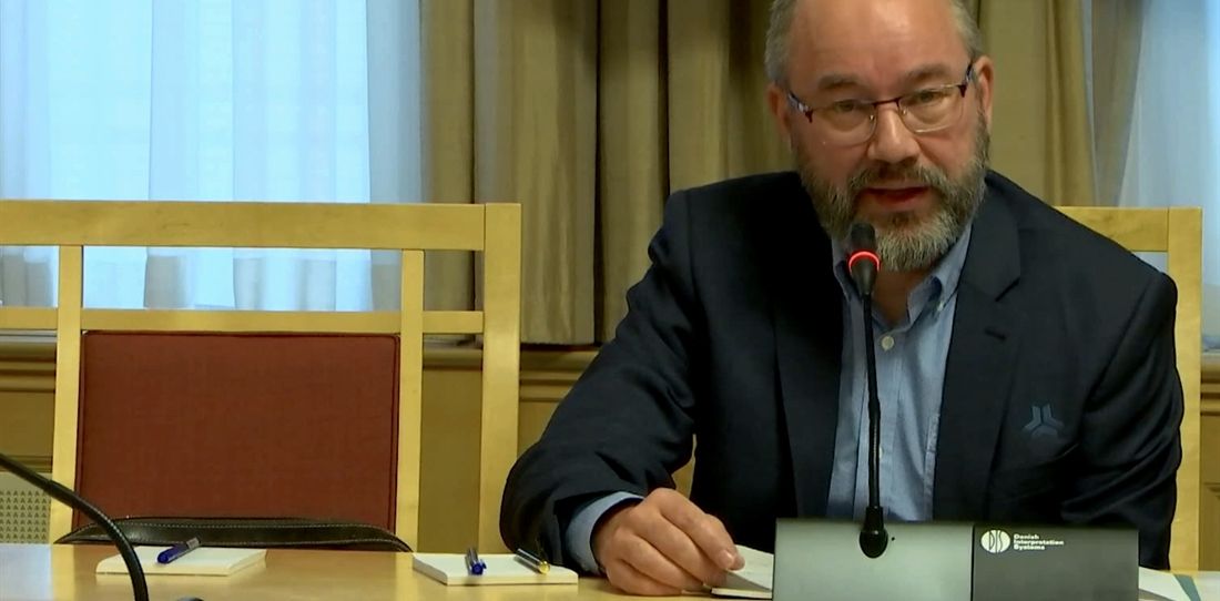 Bilde av forbundsleder Torbjørn Bongo mens hand holdt sitt innlegg