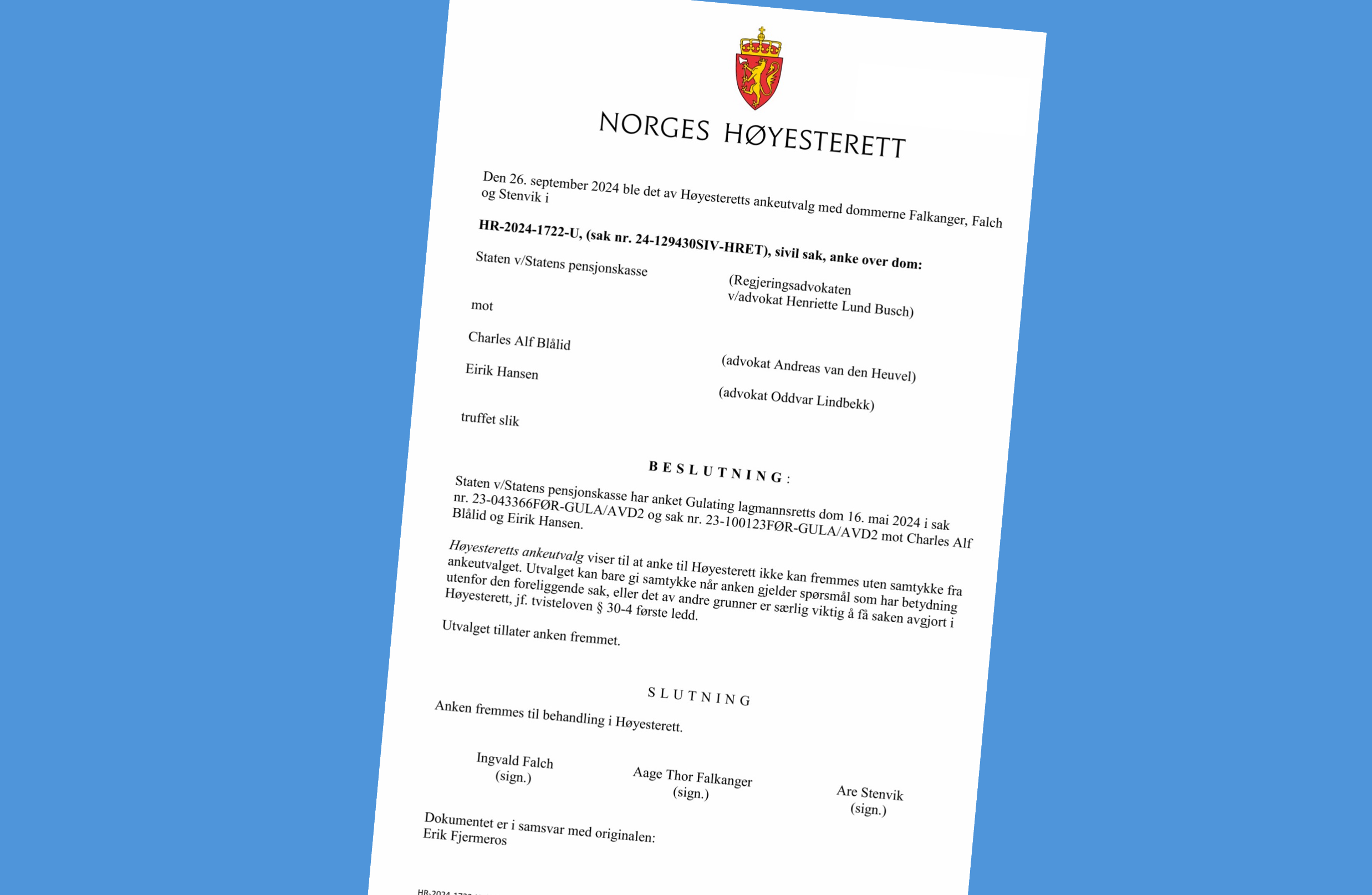 dokument fra domstolene
