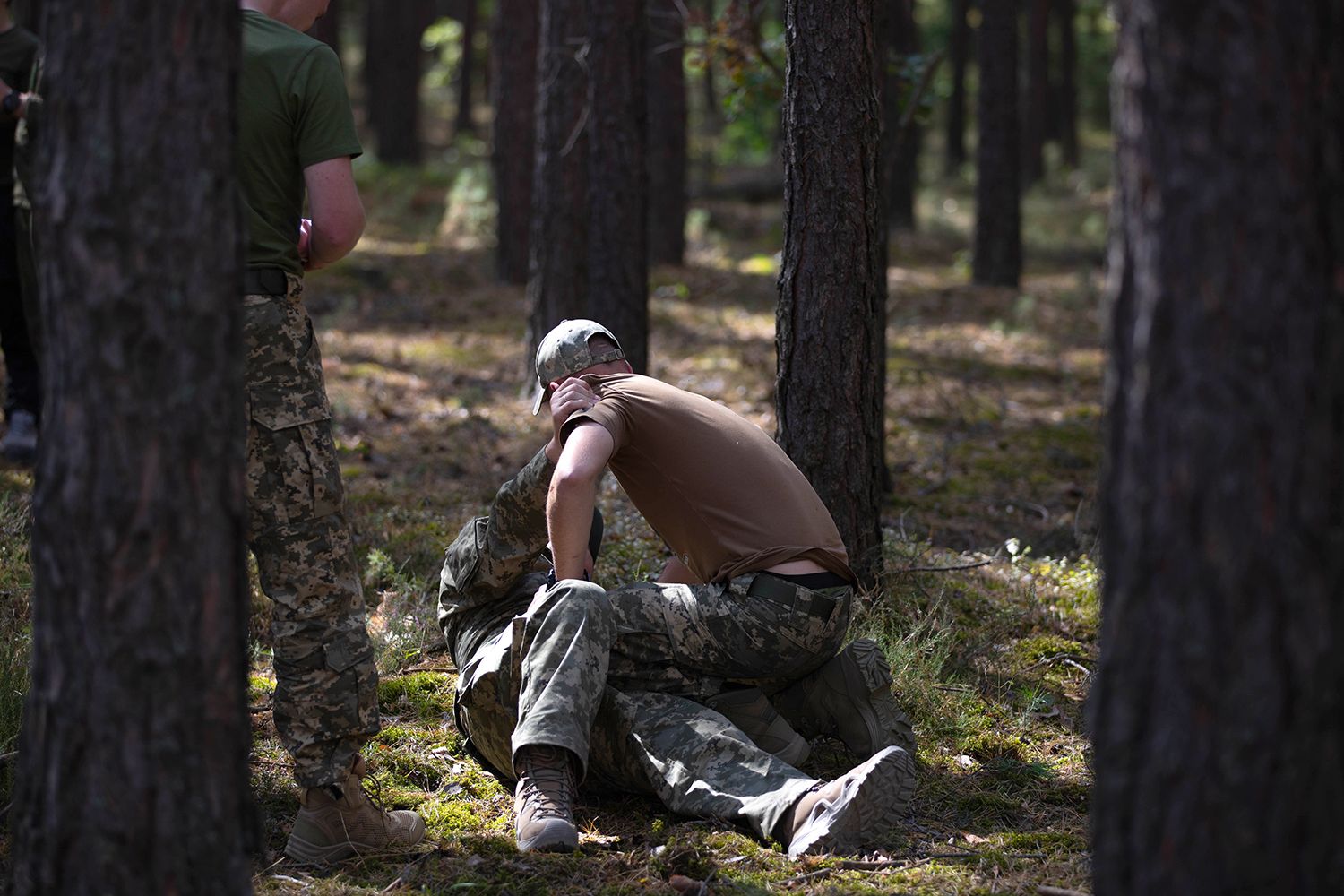 Ukrainske soldater som trener i Camp Jomsborg. Foto: Arun Rethnam Haug / Forsvaret