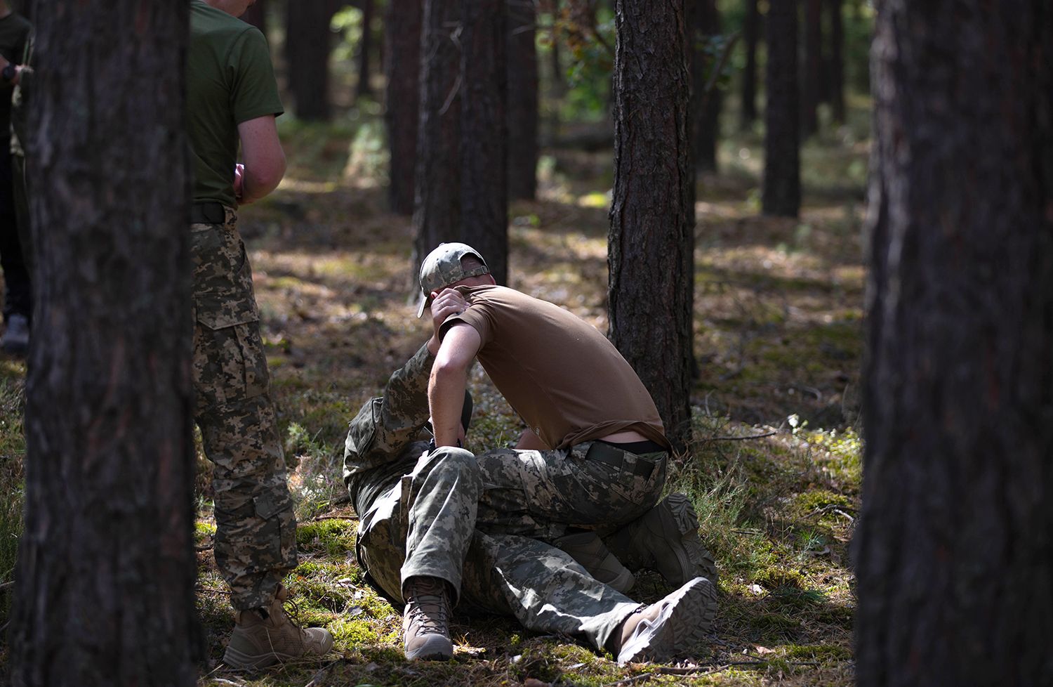 Ukrainske soldater som trener i Camp Jomsborg. Foto: Arun Rethnam Haug / Forsvaret