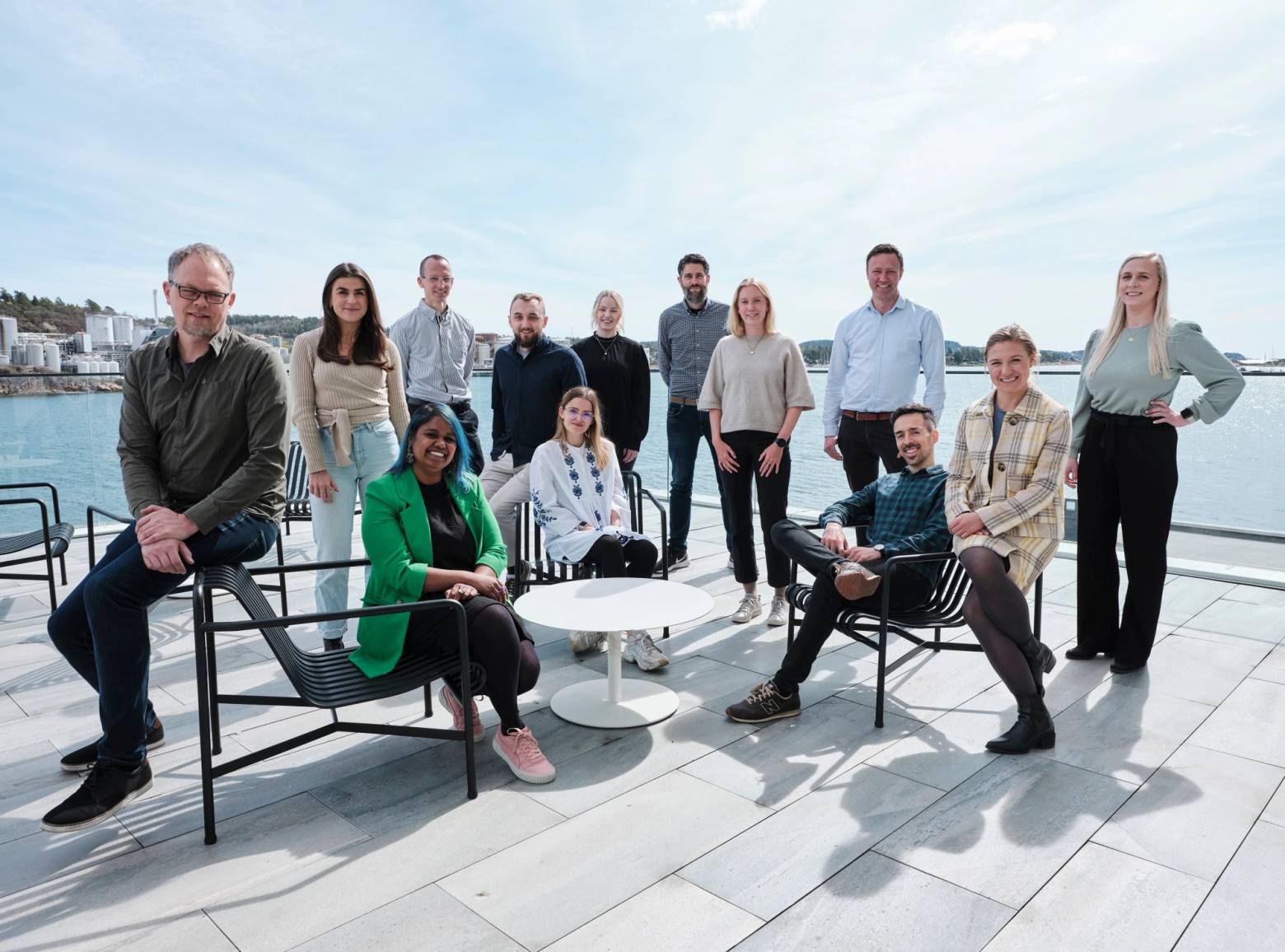 En del av teamet som jobbet med de nye nettsidene, med ansatte fra både Jotun og NoA.Foto: Morten Rakke