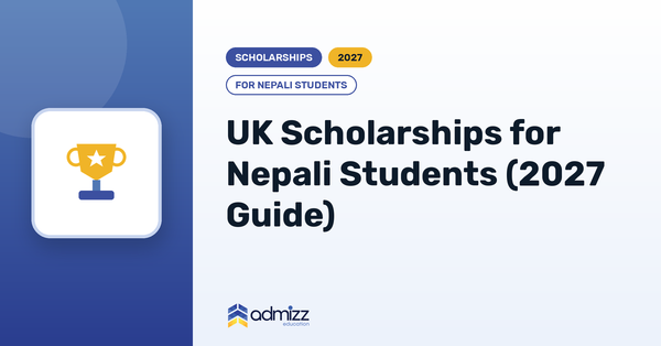 Nepalese student celebrating a UK scholarship award with documents