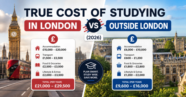 True Cost of Studying in London vs Outside London (2026)