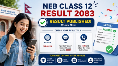 Nepali student checking NEB Class 12 result 2083 marksheet online for 2026