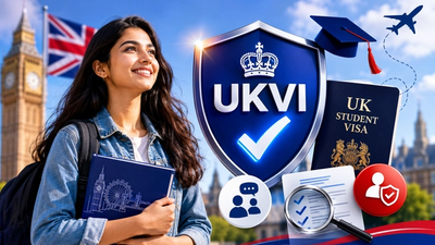 International student preparing for a UK student visa credibility interview on a video call in 2026
