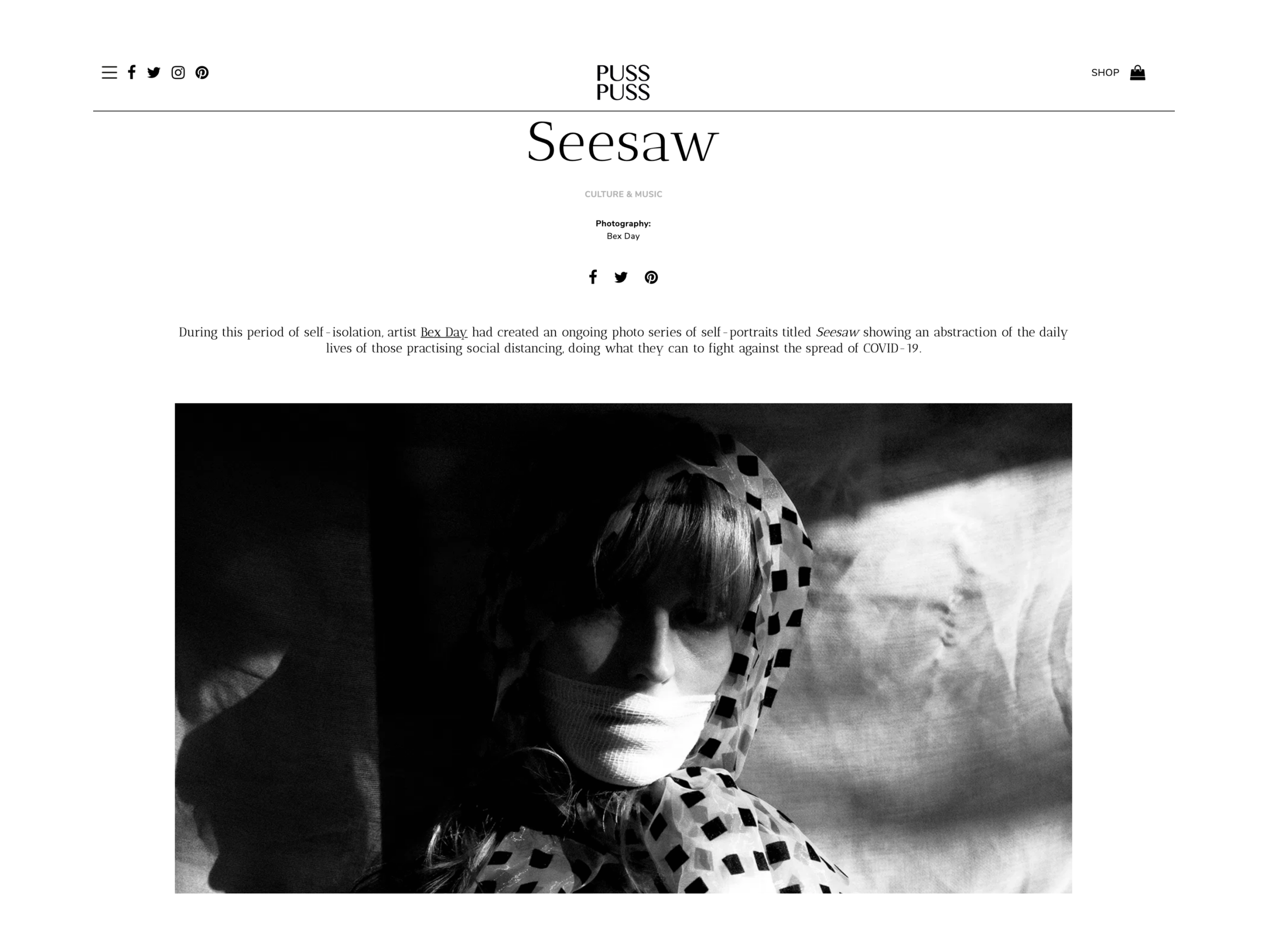 Puss Puss Magazine features Seesaw series by Bex Day