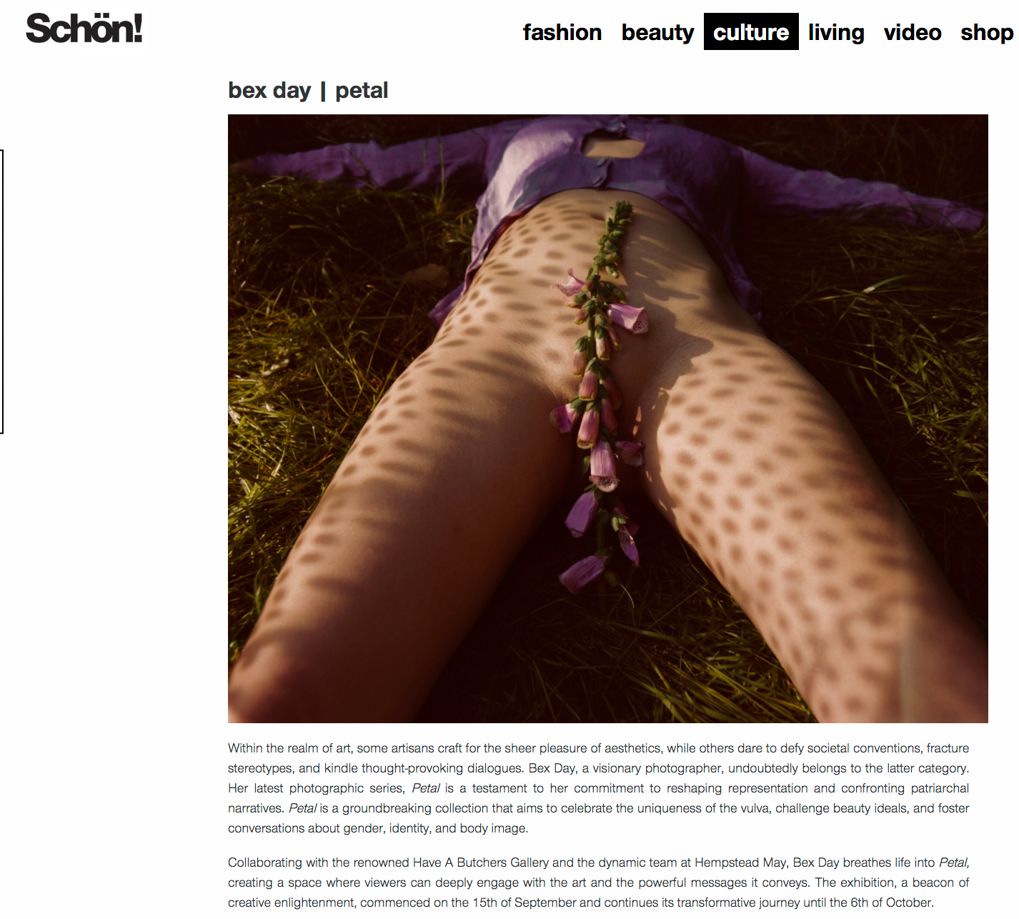 Schon magazine, bex day, petal, photography, feminism, london