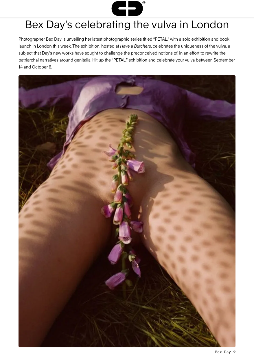 CULTED, Bex Day, photographer, london, exhibition, petal, FEMINISM