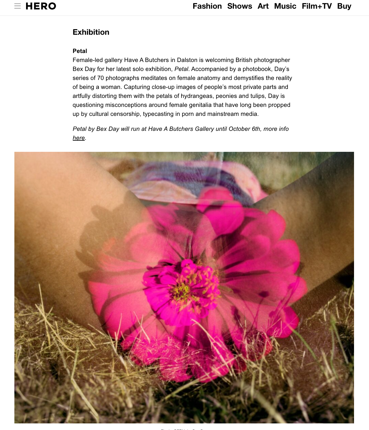 Hero magazine, bex day, petal, photography, feminism, london