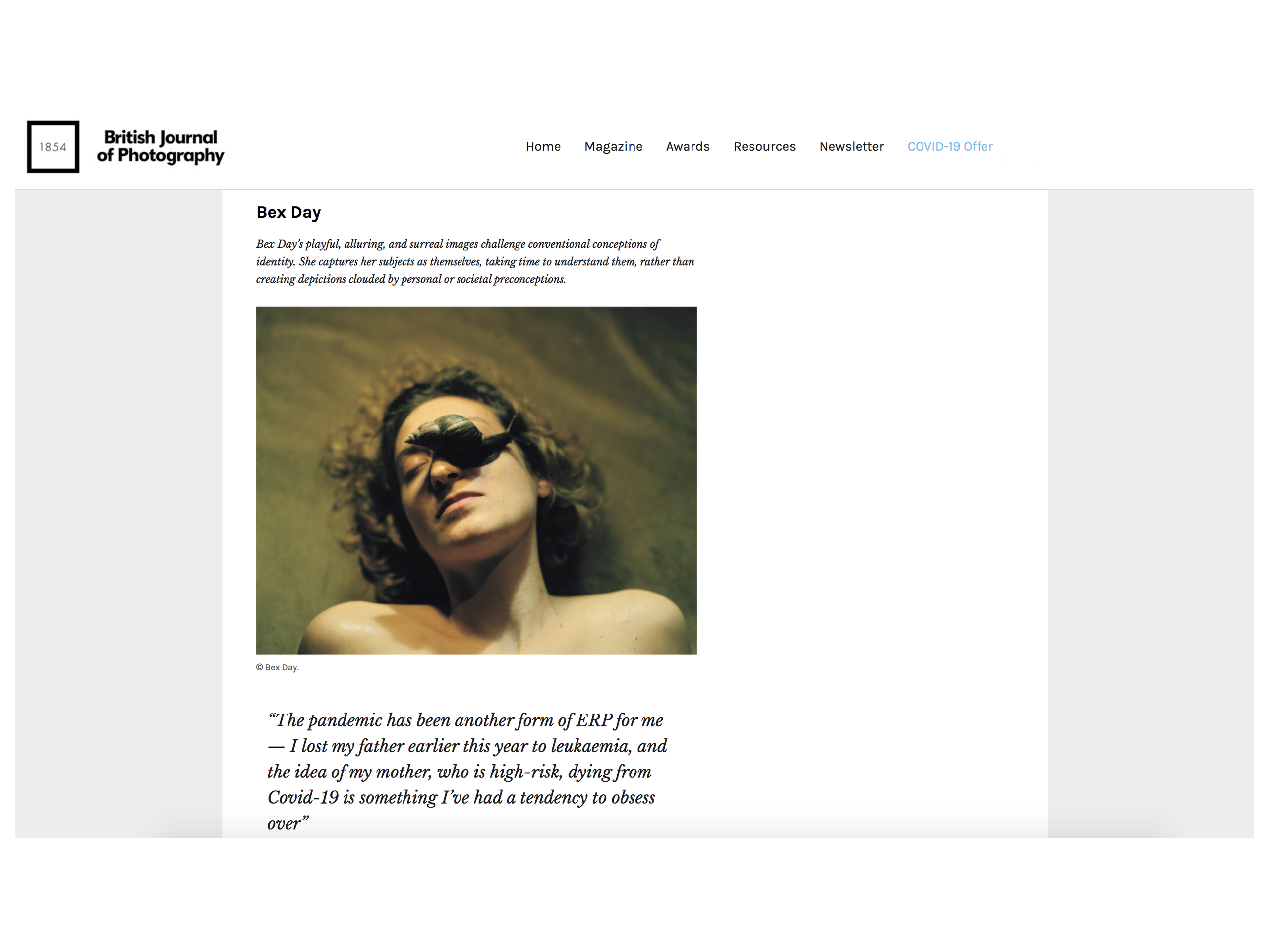 British Journal of Photography featuring Bex Day