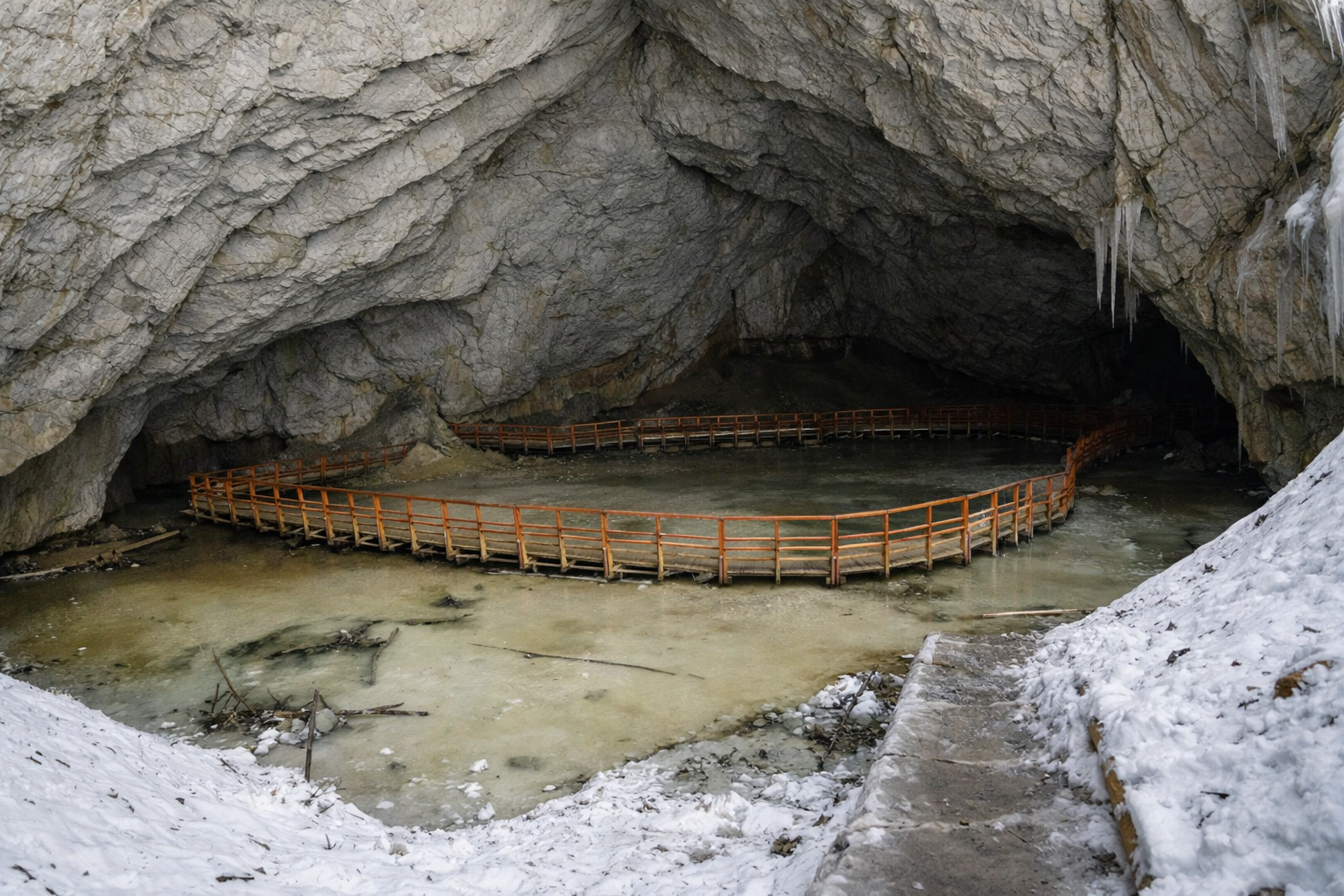 Scărișoara Ice Cave in the Apuseni Mountains
