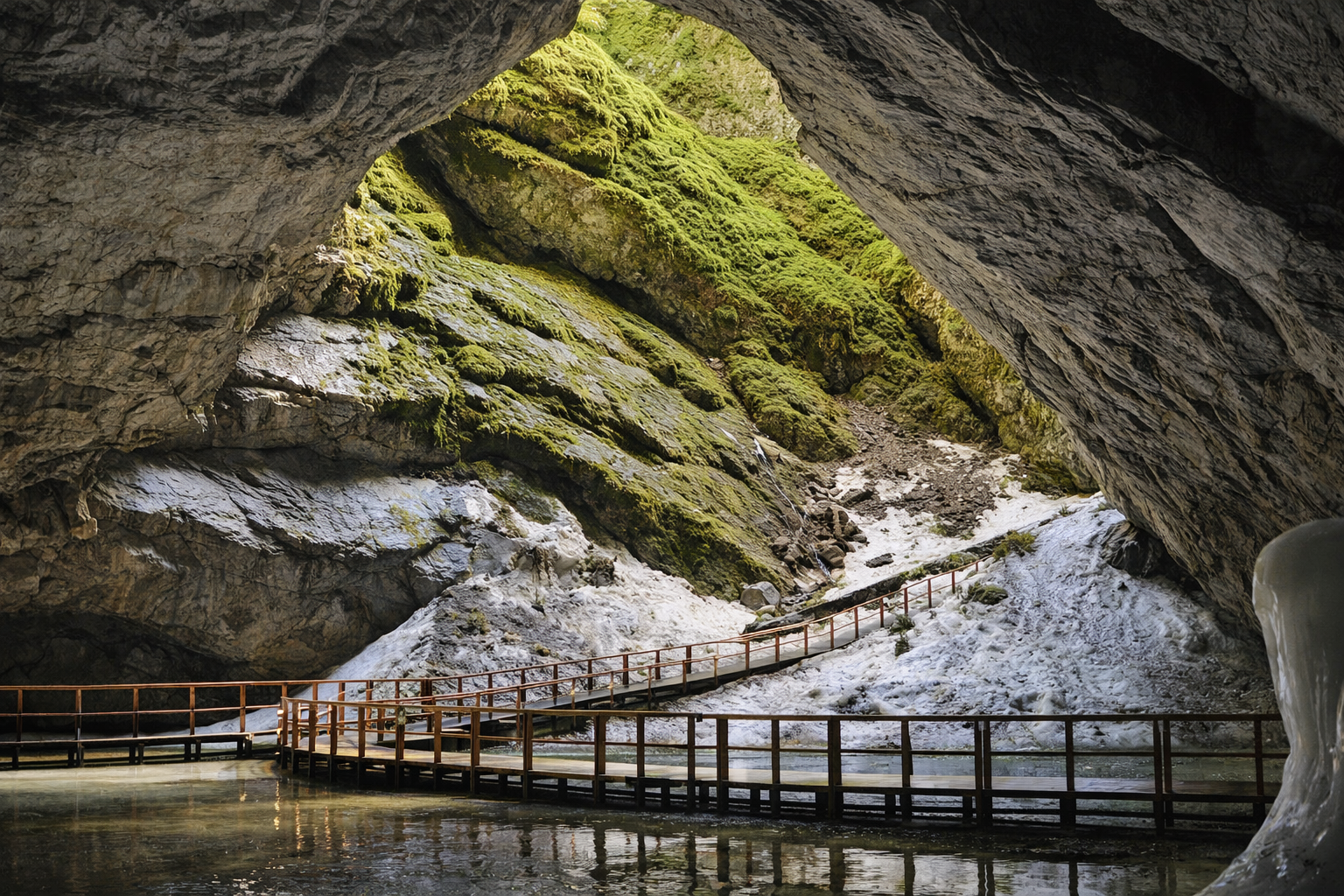 Scărișoara Ice Cave in the Apuseni Mountains