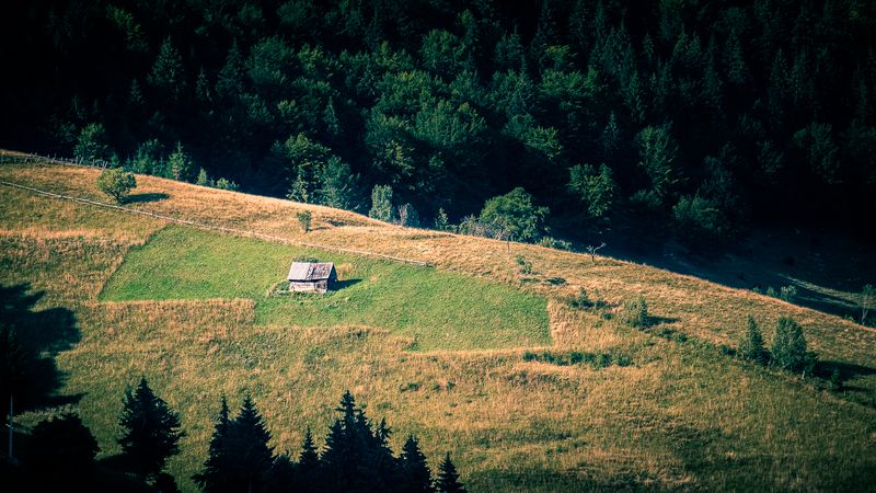 Sunset light over Piatra Craiului National Park