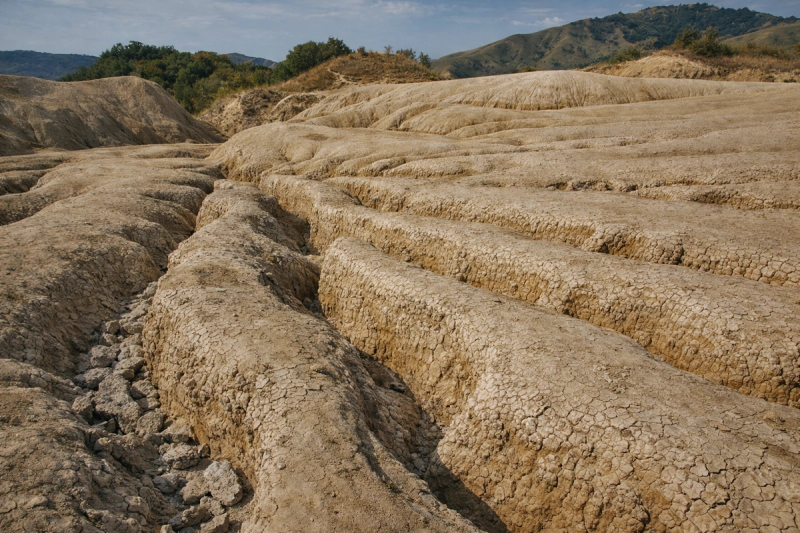 Mud volcano landscape at Pâclele Mari, Buzău