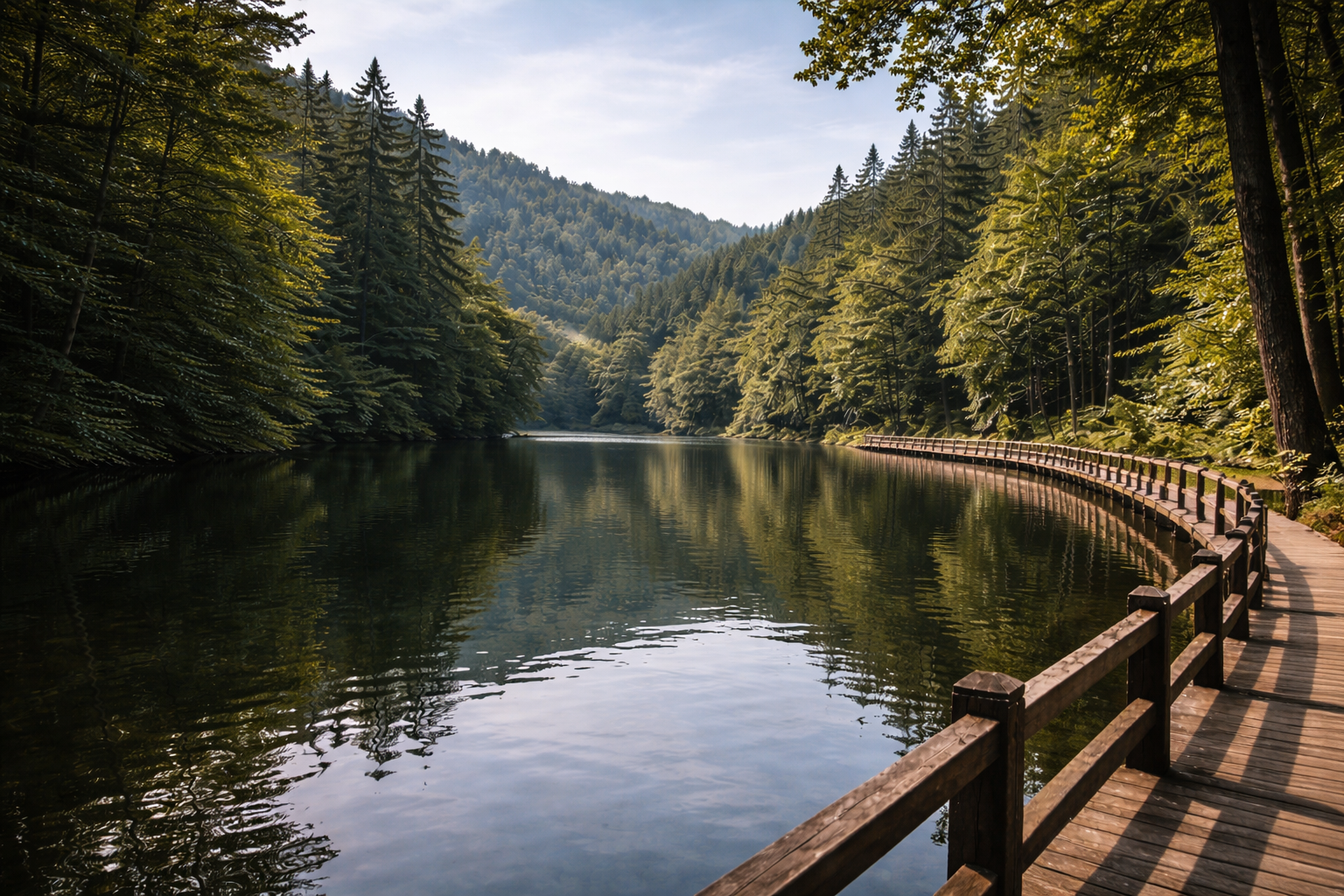 Sovata lake and forest landscape