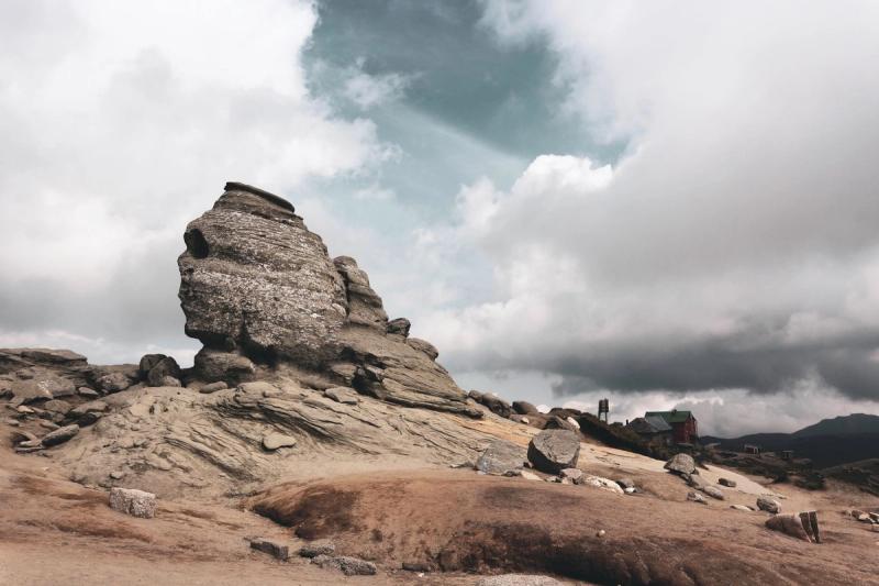 The Sphinx rock formation in the Bucegi Mountains, Romania
