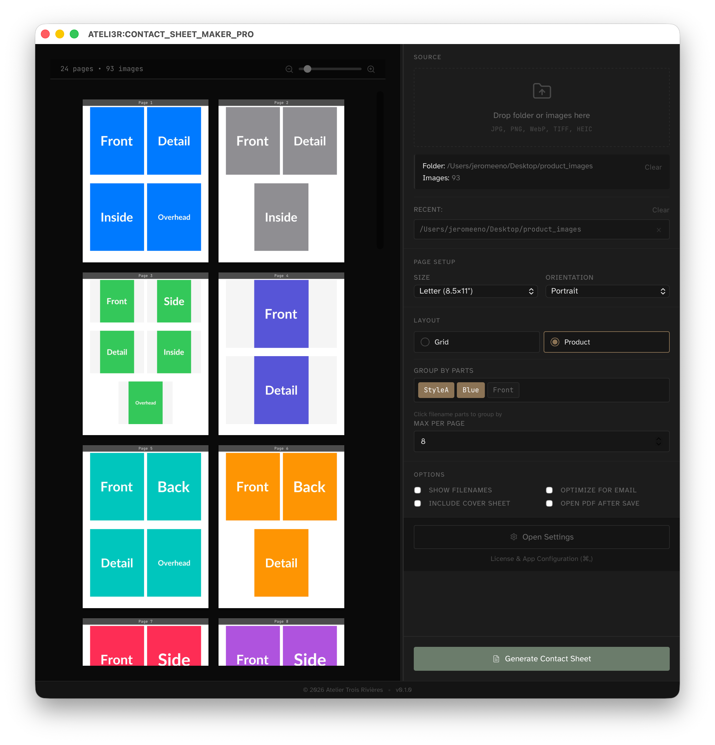 Product mode controls screenshot