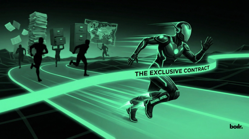 A neon green on black diagram illustrating "The Modern Tech Stack Ecosystem," showing a central intelligence "Radar" hub connected via API flows to CRM, Outreach, and Search modules.