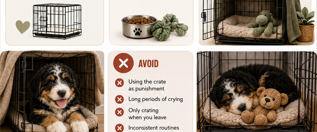 Crate training-setting tour puppy up for success