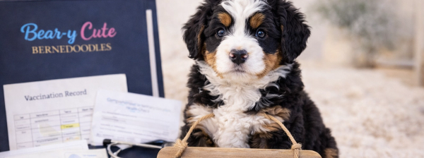 8 week old microchipped Bernedoodle puppy ready to go home Bear-y Cute Bernedoodles Australia