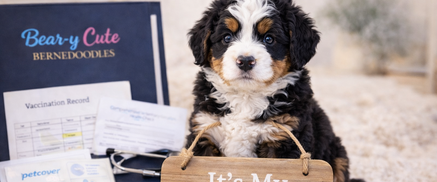 8 week old microchipped Bernedoodle puppy ready to go home Bear-y Cute Bernedoodles Australia