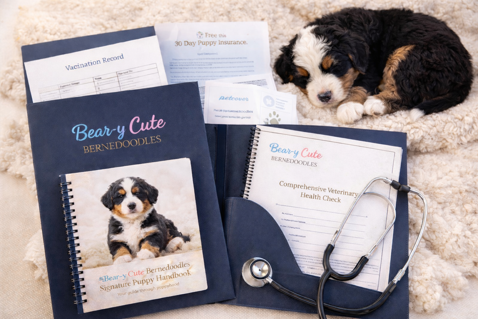 Bear-y Cute Bernedoodles puppy welcome folder and handbook Australia