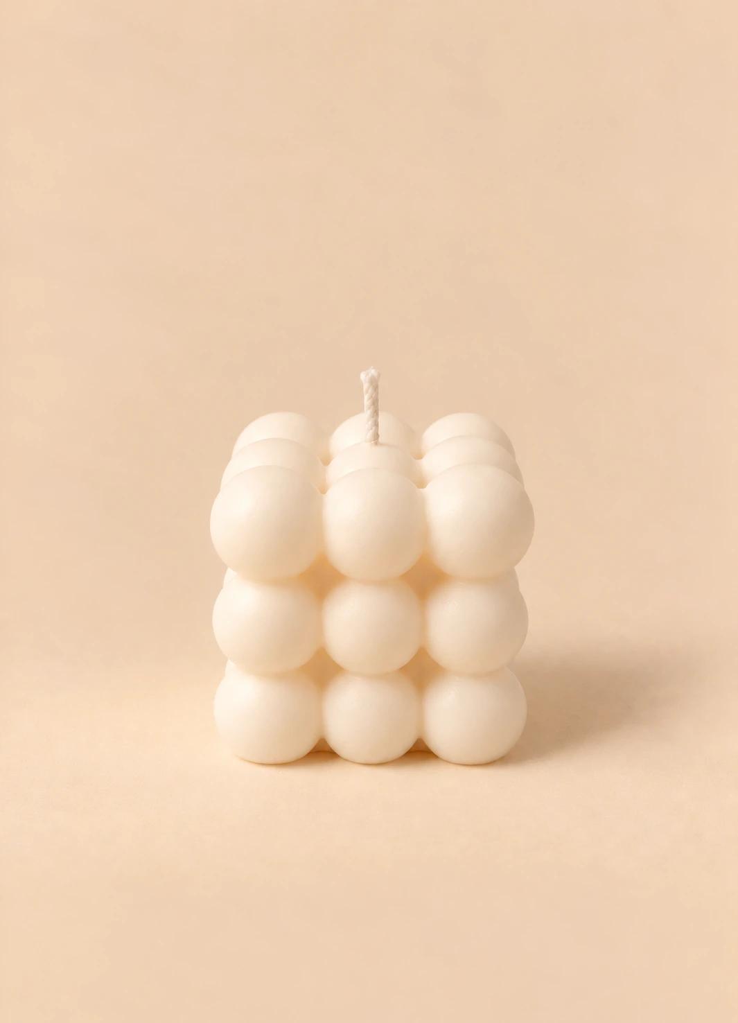 Vela cubo de bolas, em branco