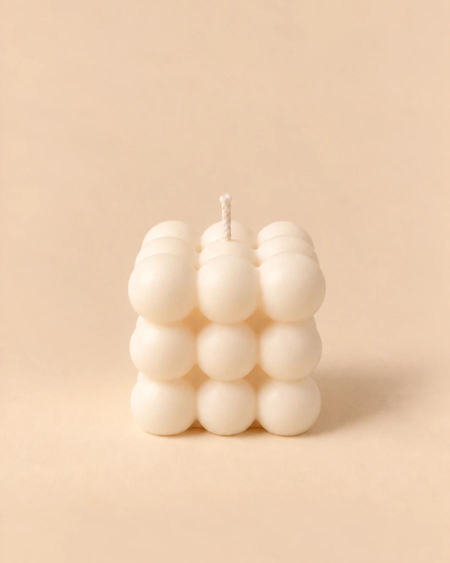 Vela cubo de bolas, em branco