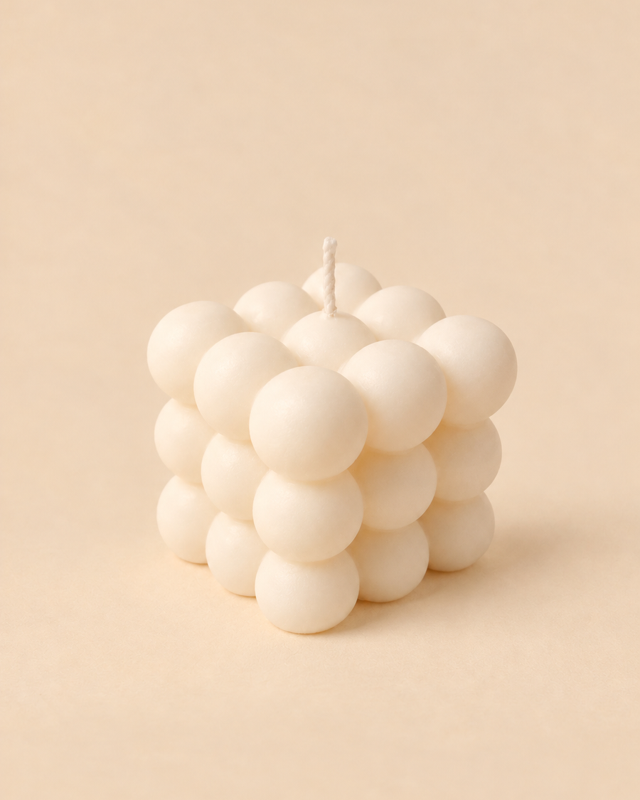 Vela cubo de bolas, em branco