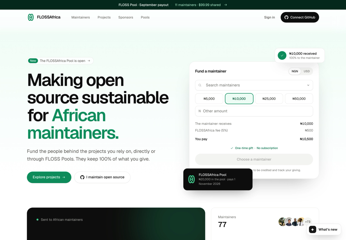 FLOSSAfrica homepage