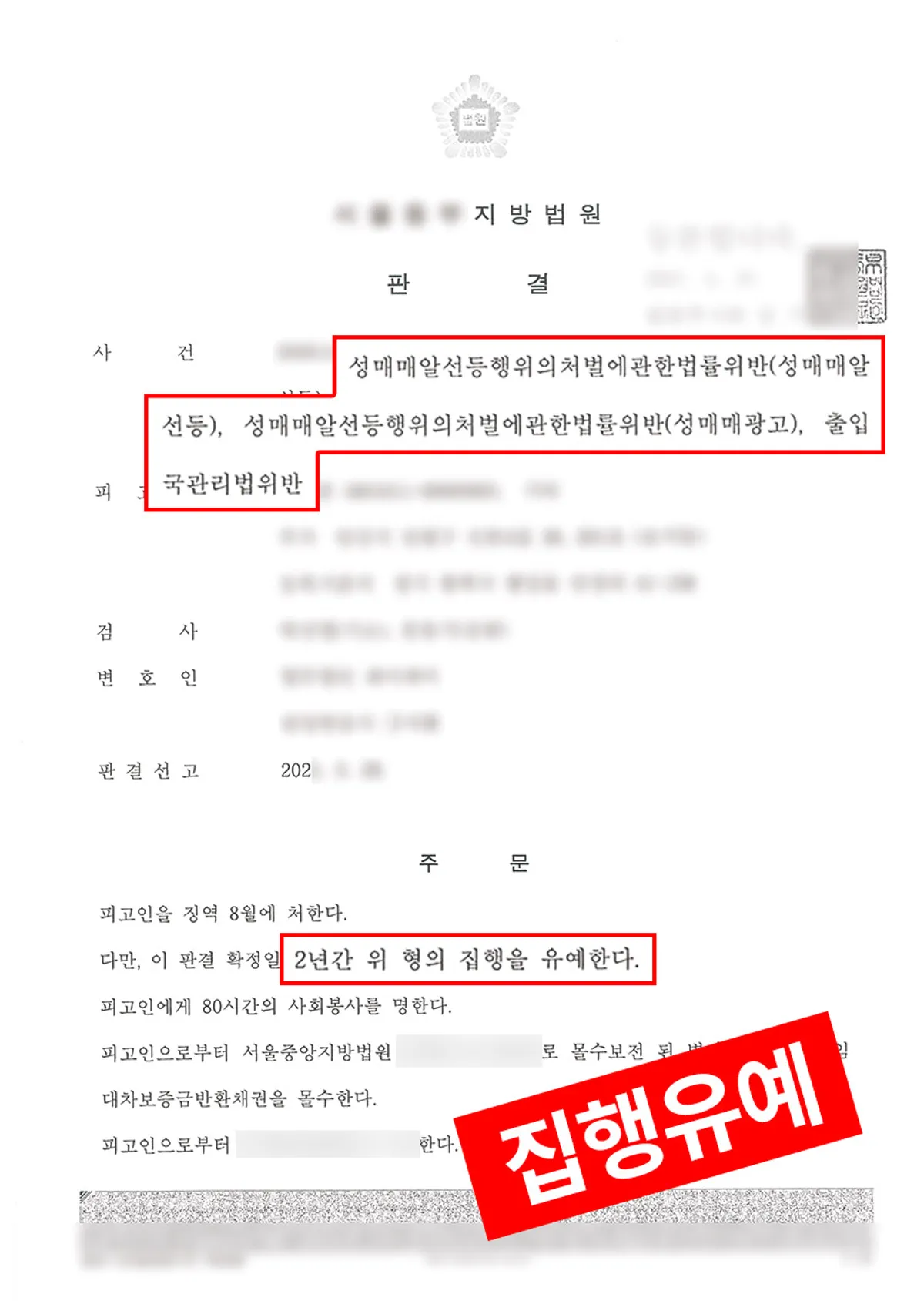 [성매매알선/성매매광고] 성매매업소를 운영하고 사이트에 광고하여 기소된 사건