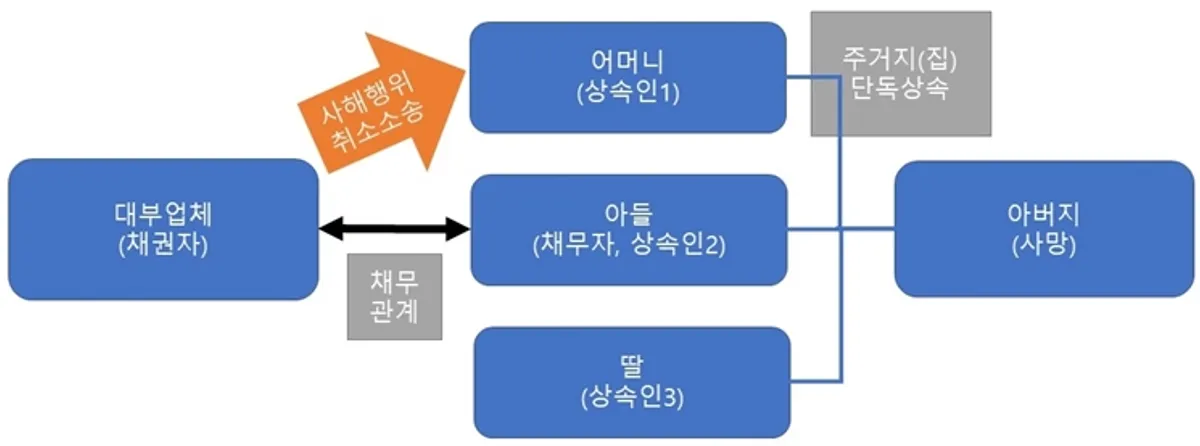 [화해권고][사해행위] 남편 사망 후 단독 상속으로 등기한 아파트에 아들 채권자가 사해행위취소를 청구한 사건
