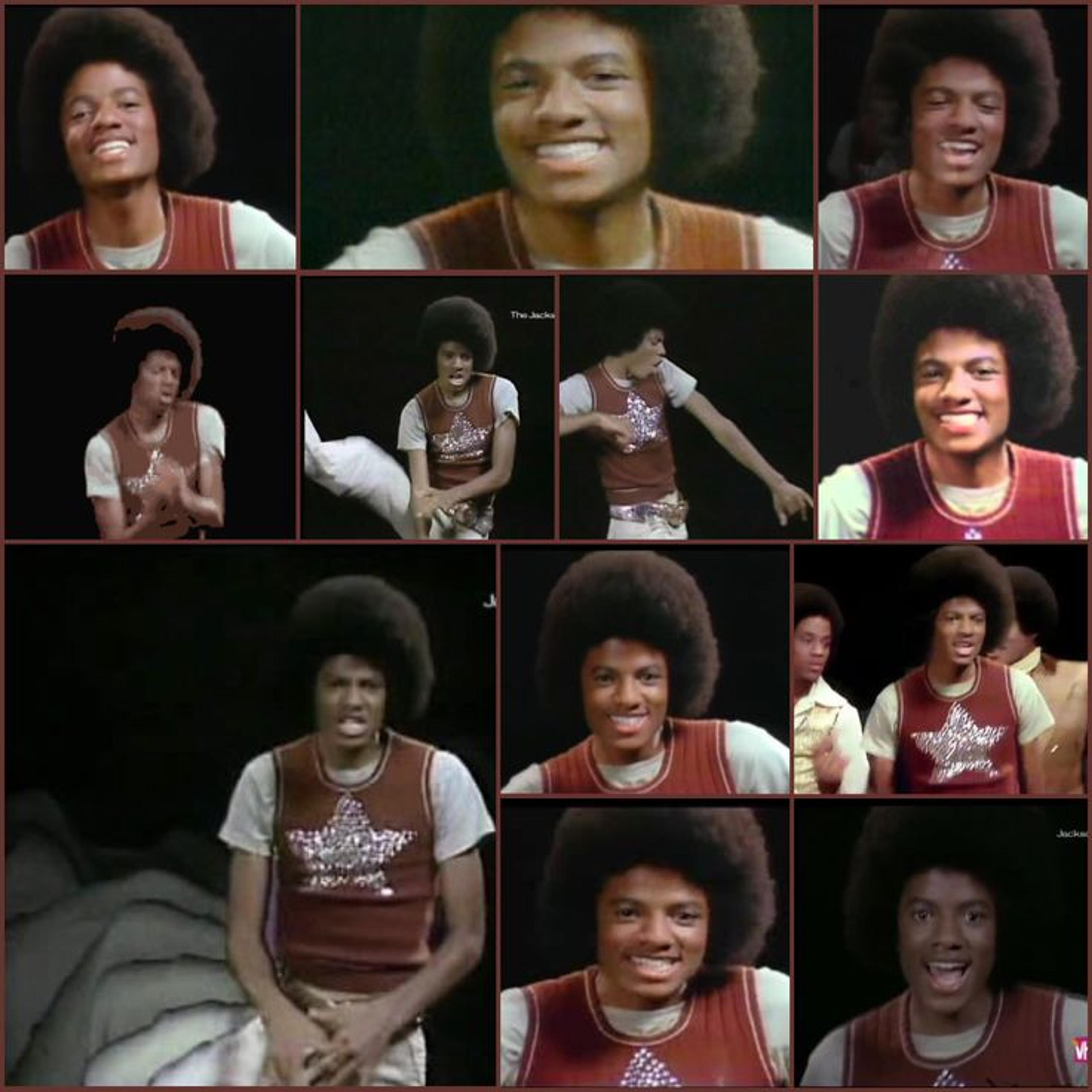 Young Michael Jackson smiling and dancing in Blame It on the Boogie