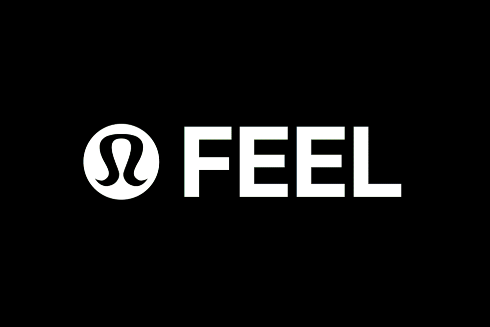 Animated lululemon FEEL campaign title.