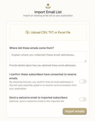import audience mailchimp emails