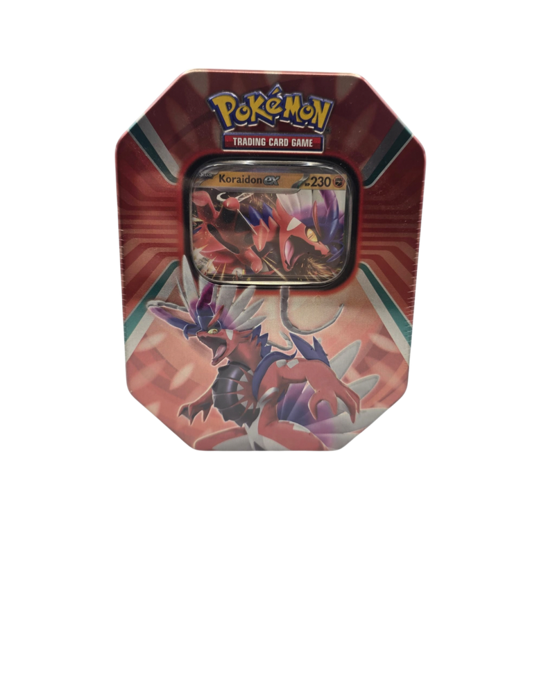Pokemon TCG: Paldea Legends Tin — Koraidon ex (4-Pack International Edition)