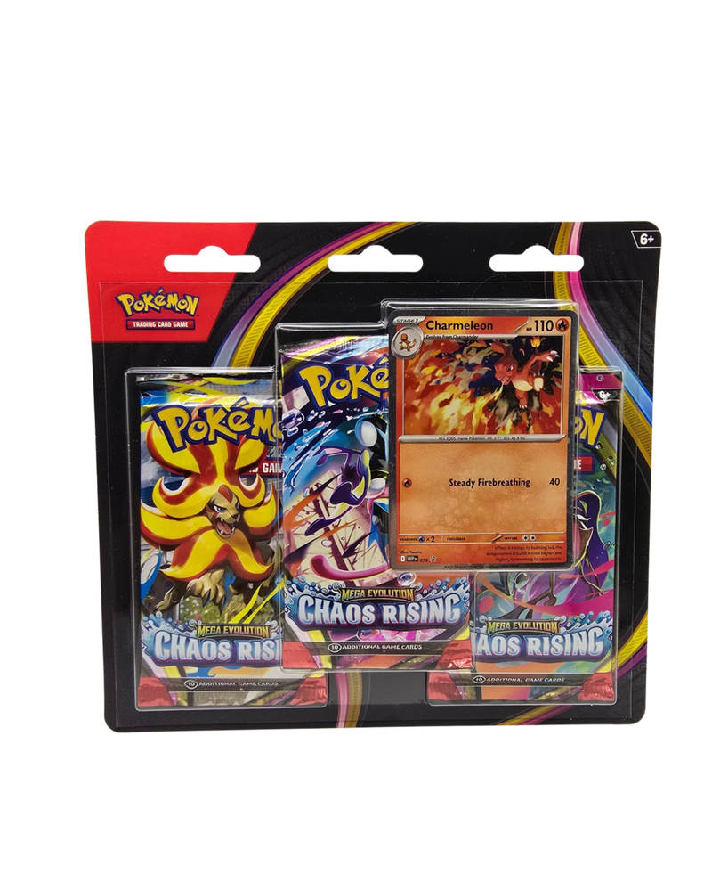 Pokemon TCG: Mega Evolution — Chaos Rising 3-Pack Blister (Charmeleon Promo)