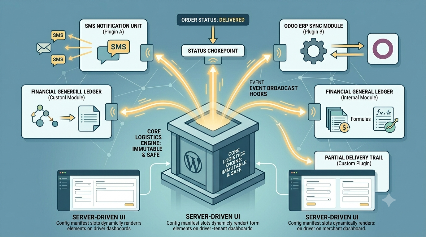 Plugins system over Shiprex ERP for extending the features 