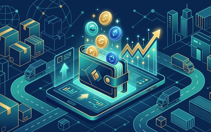 رسم توضيحي لنظام إدارة محافظ التجار الرقمية لحماية التدفق النقدي لشركات الشحن والخدمات اللوجستية