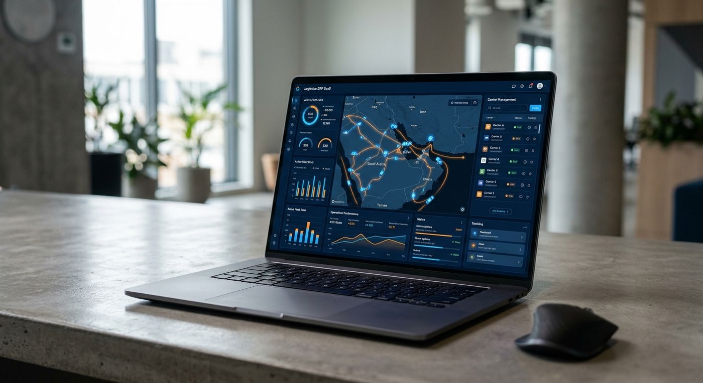 A modern SaaS dashboard showcase showing the Shiprex multi-carrier logistics and fleet management interface on a laptop.