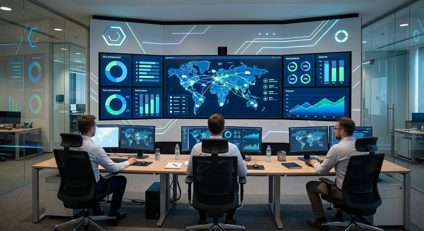 Modern digital dashboard displaying logistics SLA and performance tracking metrics