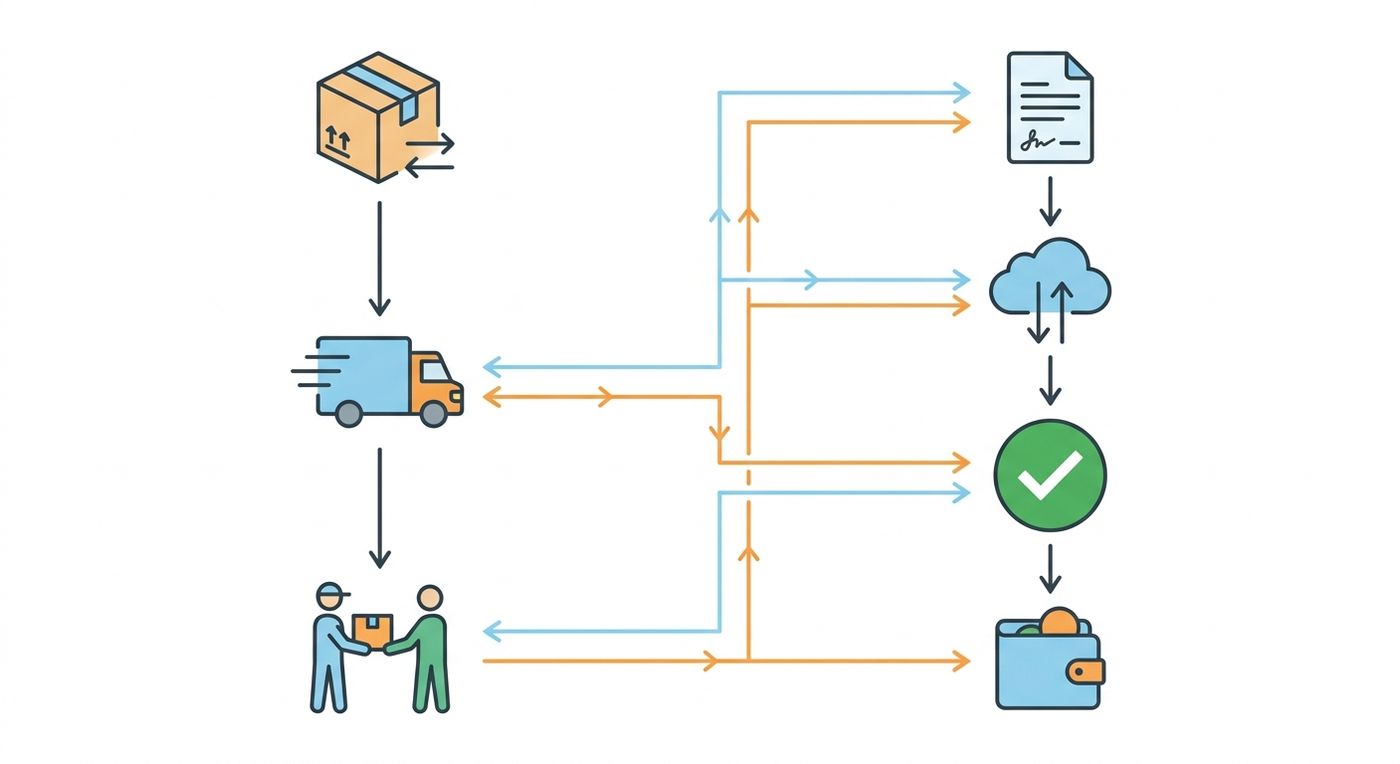 Technical diagram showing parallel logistics fulfillment and background ZATCA compliance workflows.