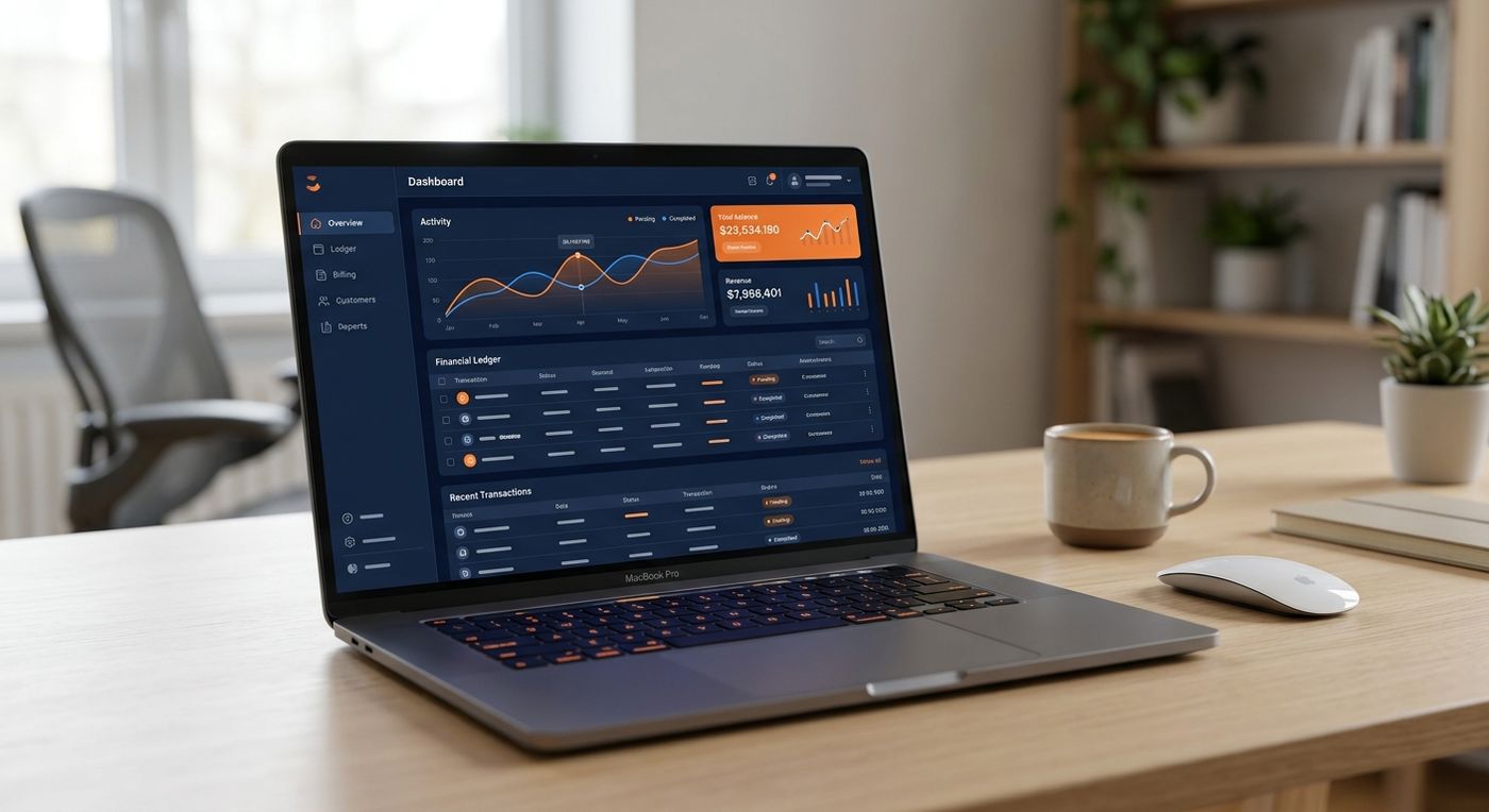 Shiprex SaaS dashboard showing the automated merchant billing and wallet management interface on a laptop.
