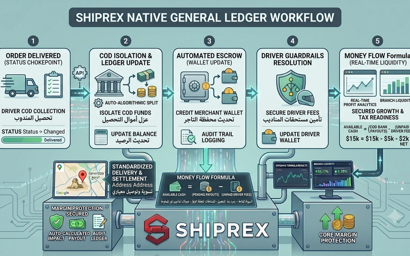 A professional business flow chart displaying financial reporting dashboards, general ledger entries, and core business drivers for enterprise analytical insights.
