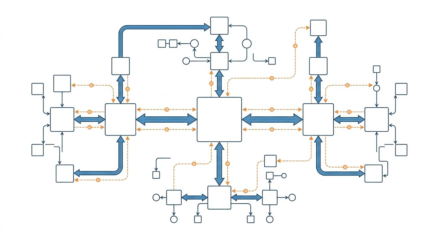 Technical diagram illustrating the inter-branch transfer process and manifest syncing between Riyadh, Jeddah, and Dammam hubs in Shiprex ERP.
