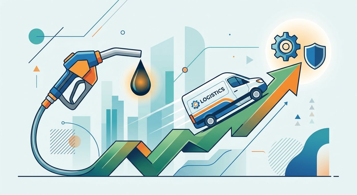 A conceptual illustration showing how logistics startups can reinvest fuel cost savings into fleet expansion and compliance using advanced fleet management software UAE.