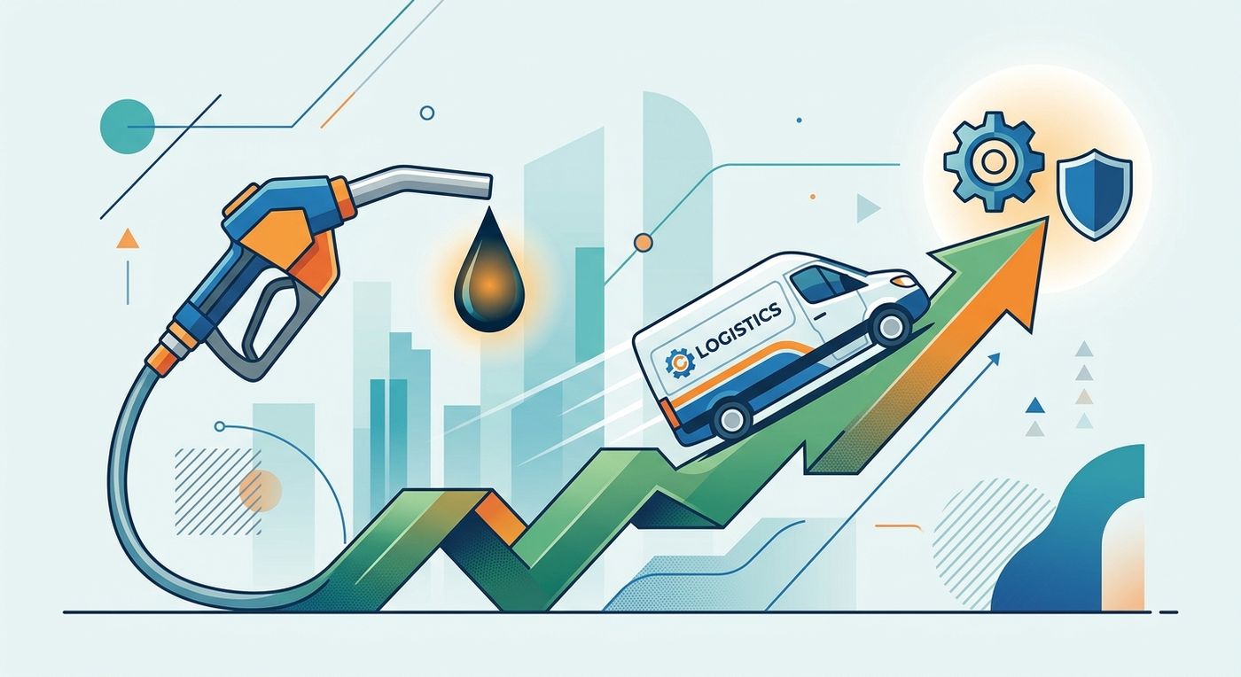 A conceptual illustration showing how logistics startups can reinvest fuel cost savings into fleet expansion and compliance using advanced fleet management software UAE.